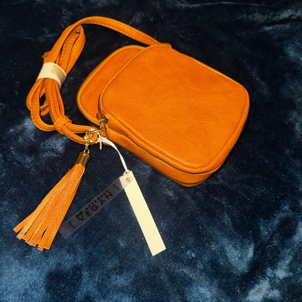 Brown Crossbody Bag with Tassel